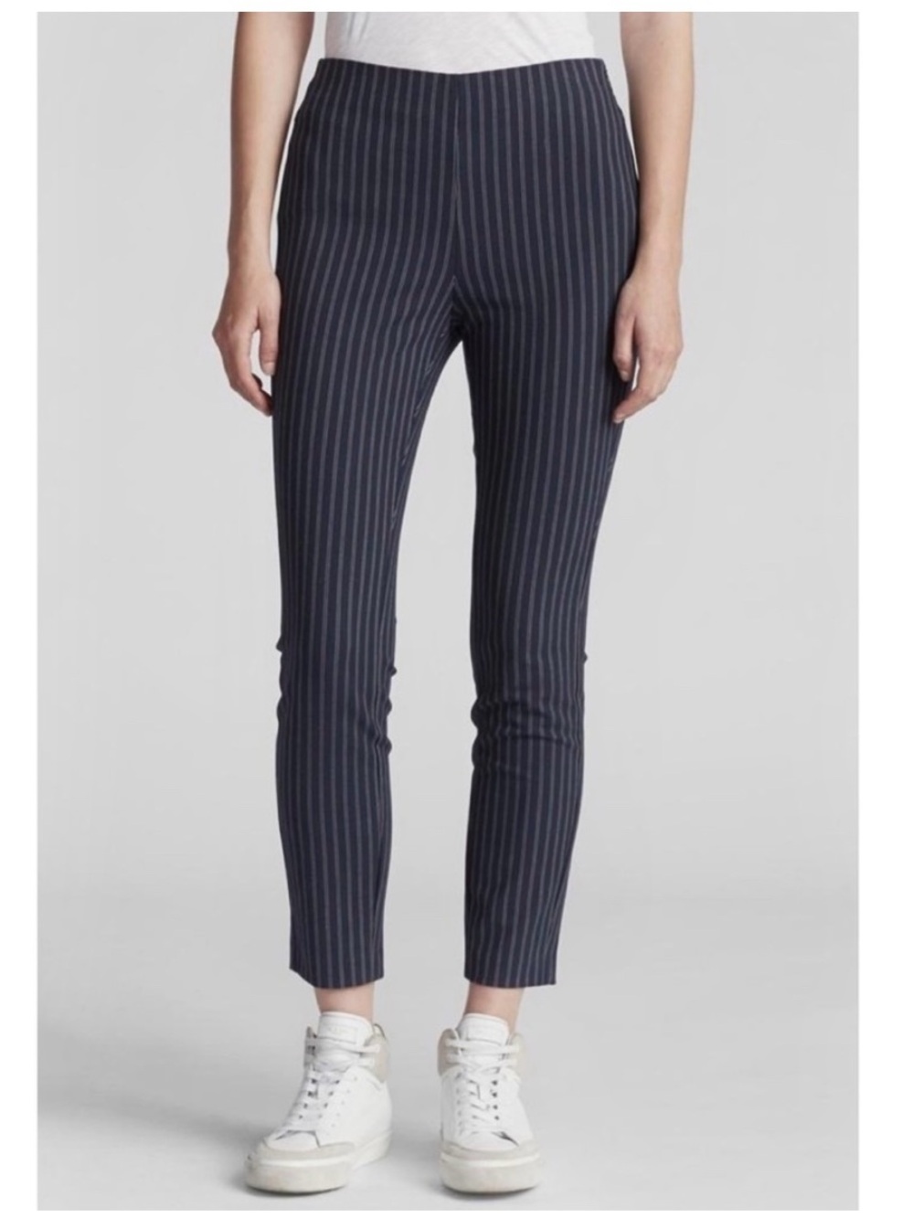 Rag & Bone Simone Pinstripe Pants • High Rise Slim Ankle Trouser • Tailored 12